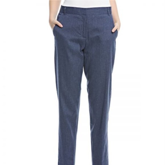 FCUK French Connection Chambray Flat Front Trousers Pockets - Picture 9 of 10